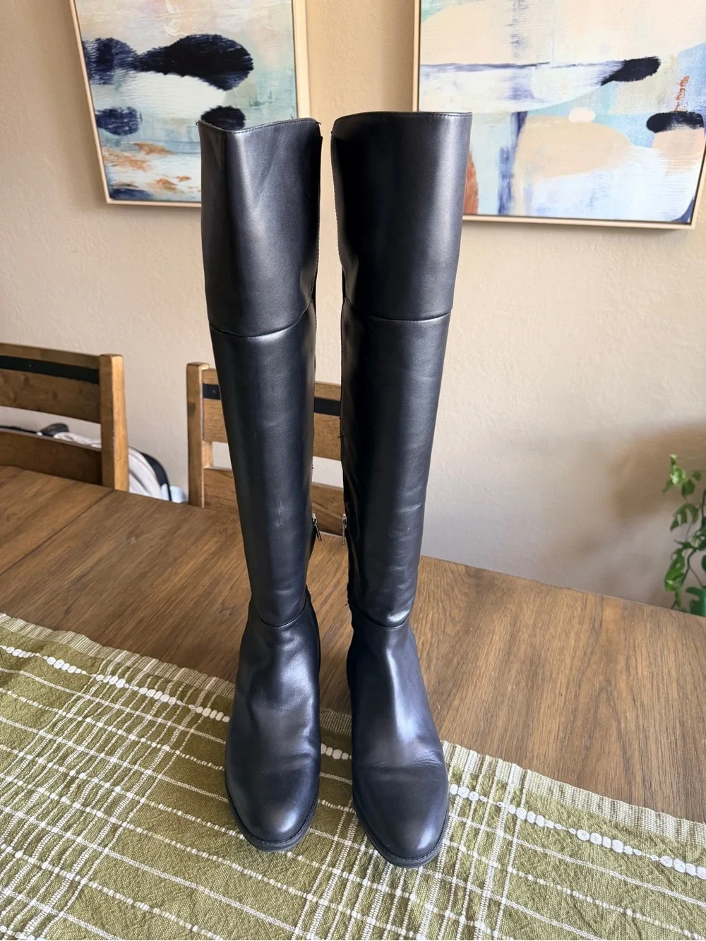 Sam Edelman Posie Over-the-Knee Black Leather Women's Boots